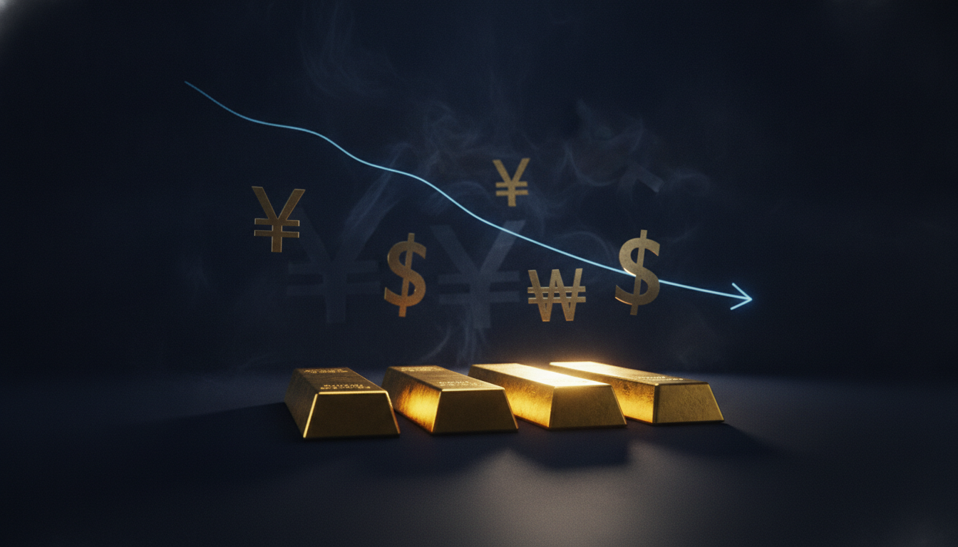 Gold Jumps, Yields Slip as Dollar Weakens Against Yen and Won